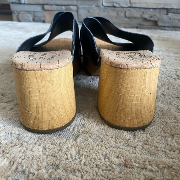 Kork-Ease Tatum Wooden Platform Lug Sole Sandals Open Toe Criss Cross Black: 10M - Picture 5 of 11